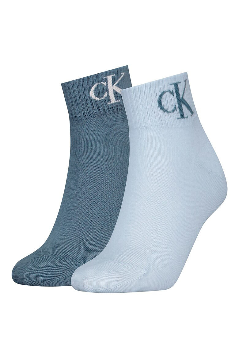 CALVIN KLEIN Къси чорапи с лого - 2 чифта - Pepit.bg