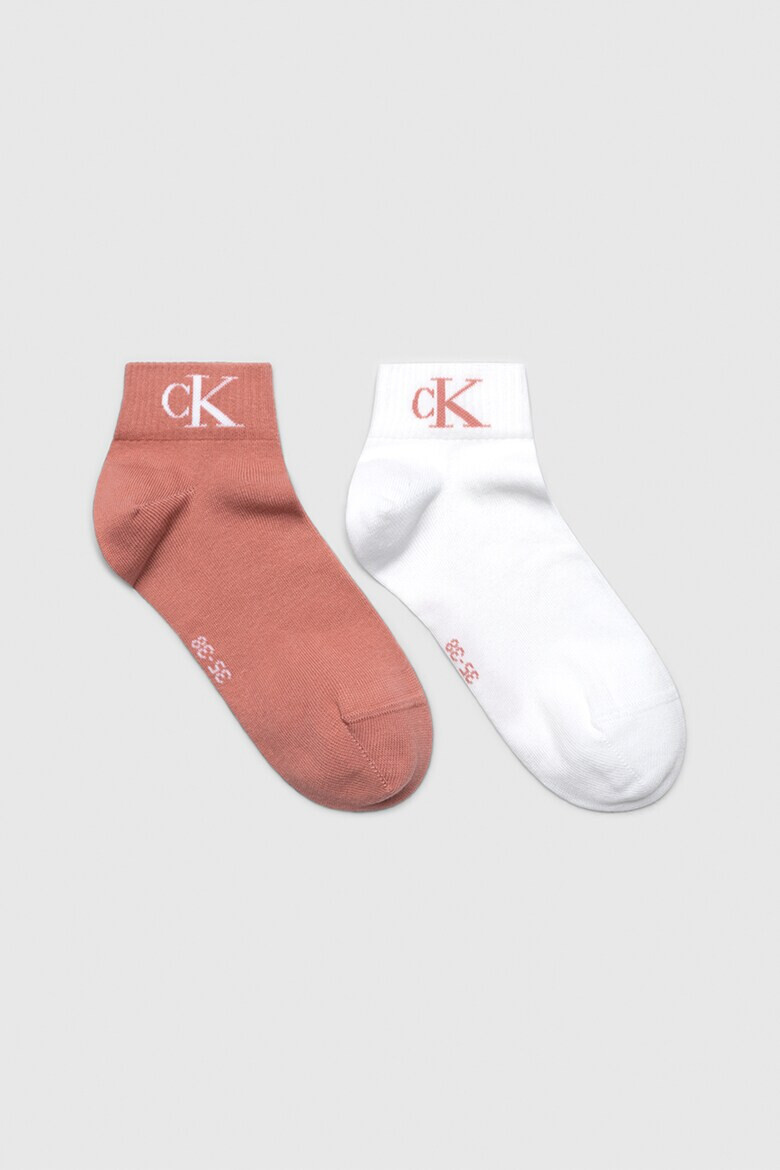CALVIN KLEIN Къси чорапи с лого - 2 чифта - Pepit.bg