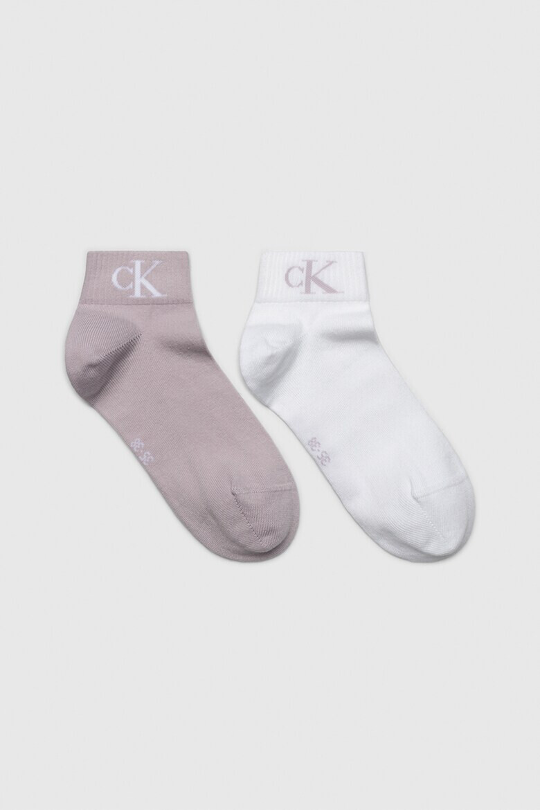 CALVIN KLEIN Къси чорапи с лого - 2 чифта - Pepit.bg