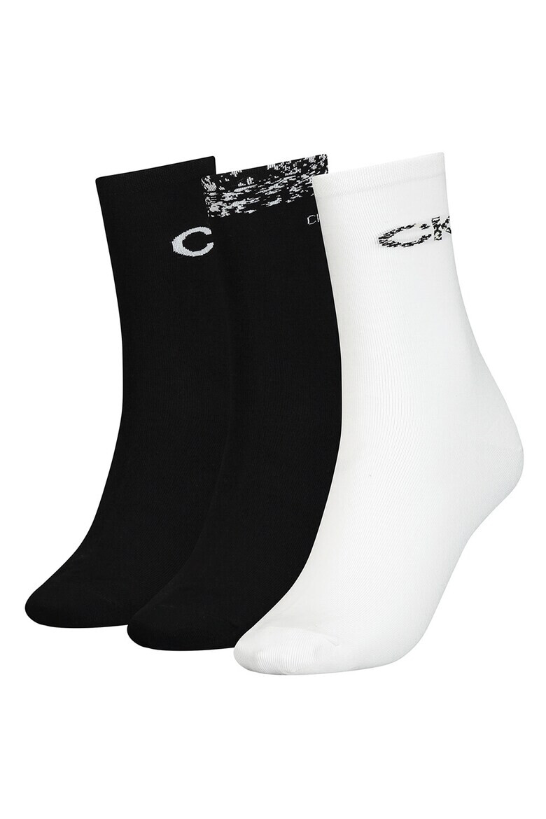 CALVIN KLEIN Къси чорапи с лого 3 чифта - Pepit.bg