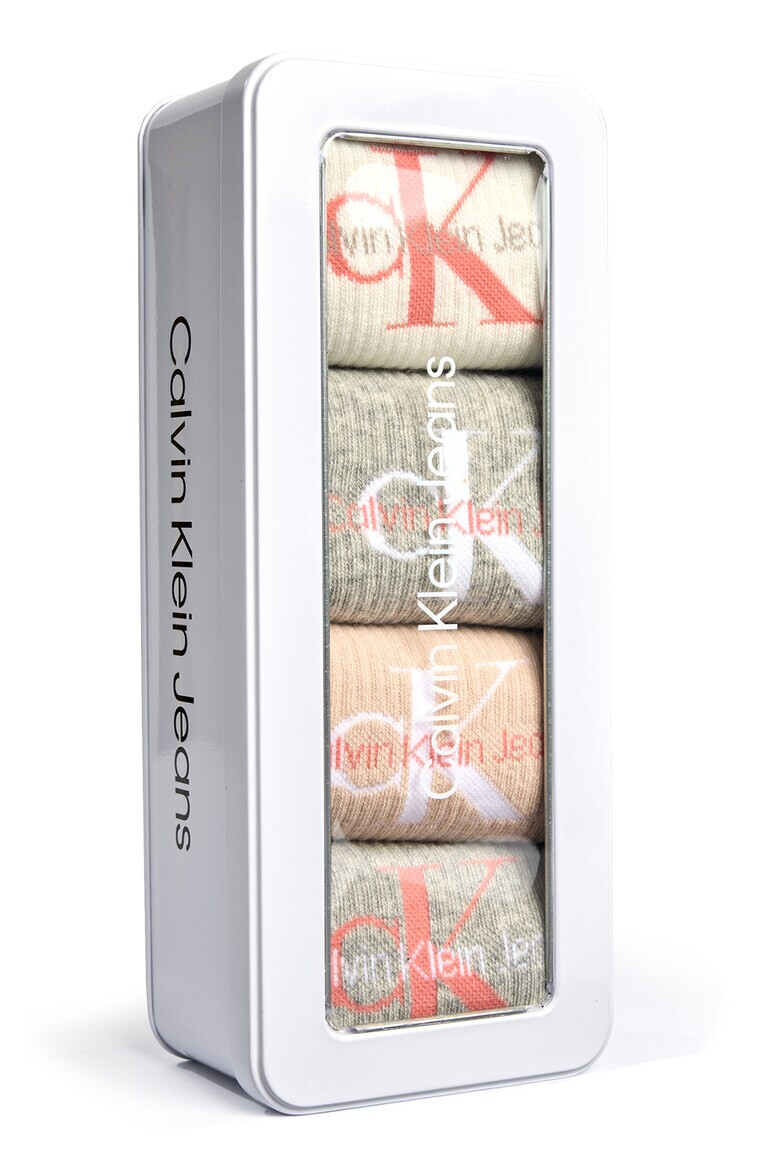 CALVIN KLEIN Къси чорапи с лого - 4 чифта - Pepit.bg