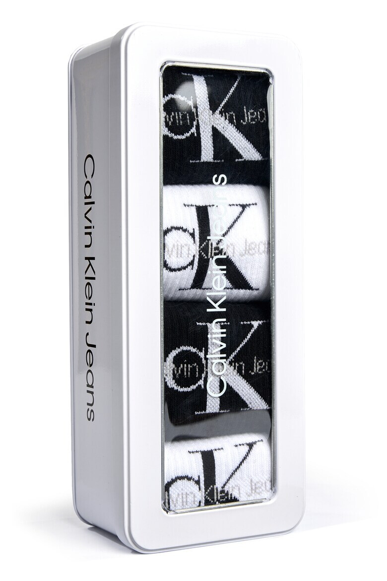 CALVIN KLEIN Къси чорапи с лого - 4 чифта - Pepit.bg