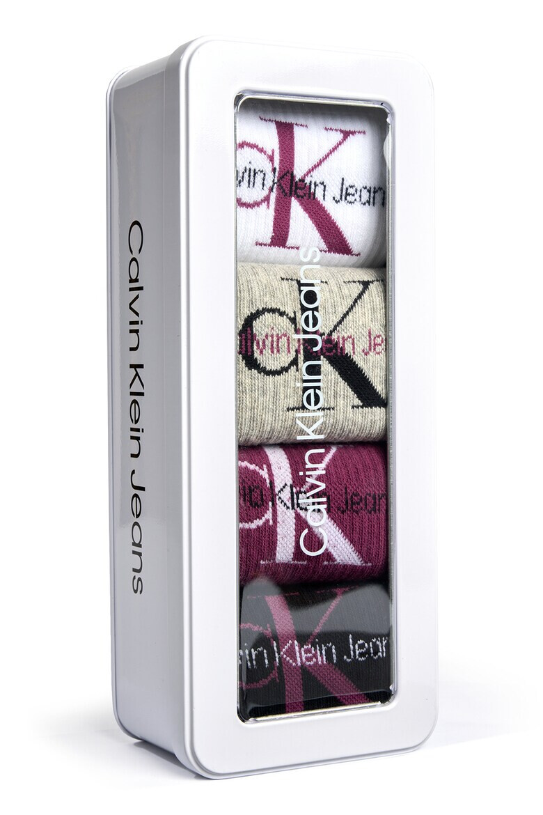 CALVIN KLEIN Къси чорапи с лого - 4 чифта - Pepit.bg