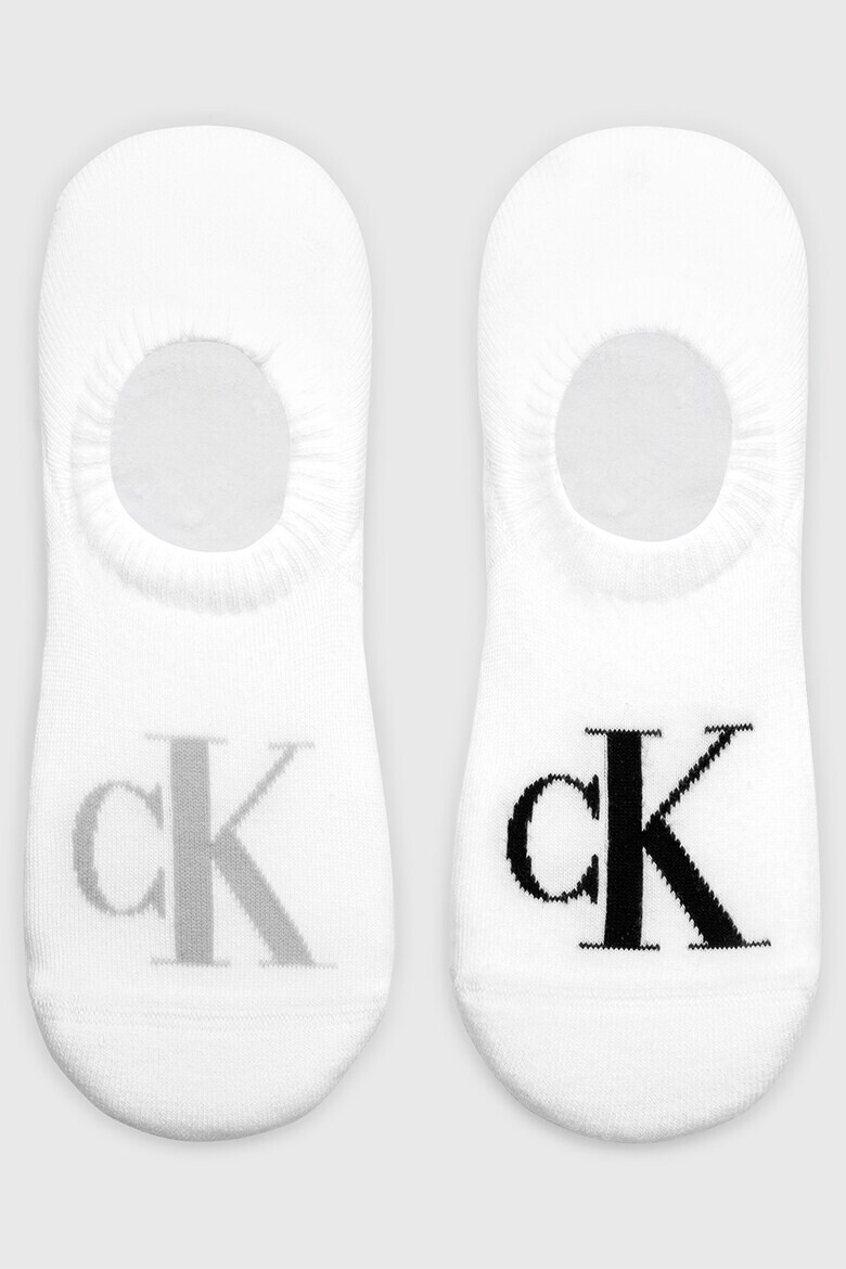 CALVIN KLEIN Къси чорапи с монограм - 2 чифта - Pepit.bg