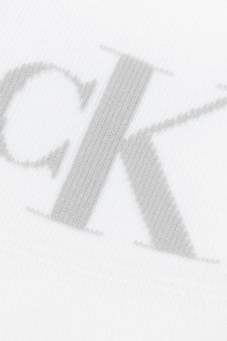 CALVIN KLEIN Къси чорапи с монограм - 2 чифта - Pepit.bg