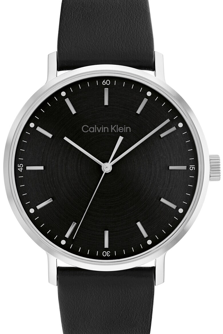 CALVIN KLEIN Кварцов часовник с кожена каишка - Pepit.bg
