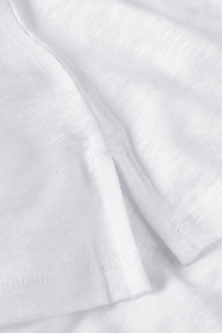 CALVIN KLEIN Ленена тениска с шпиц - Pepit.bg