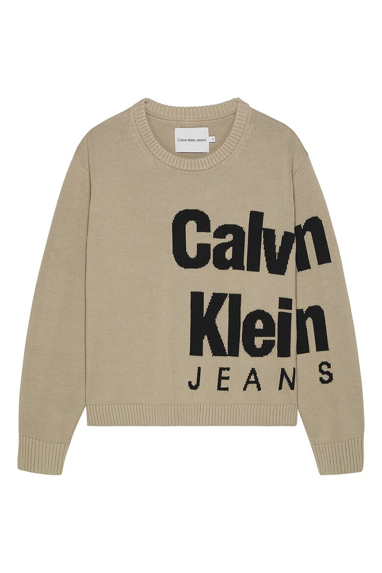 CALVIN KLEIN Памучен пуловер с лого - Pepit.bg
