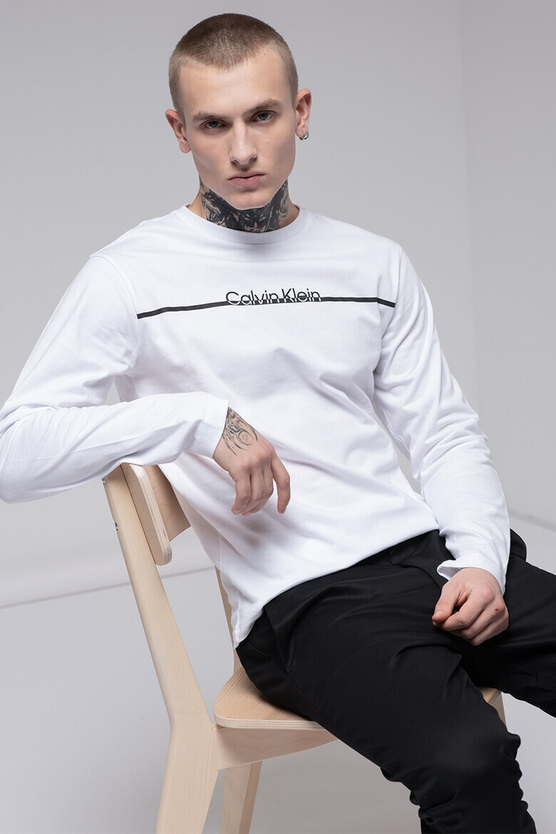 CALVIN KLEIN Памучна блуза с лого - Pepit.bg