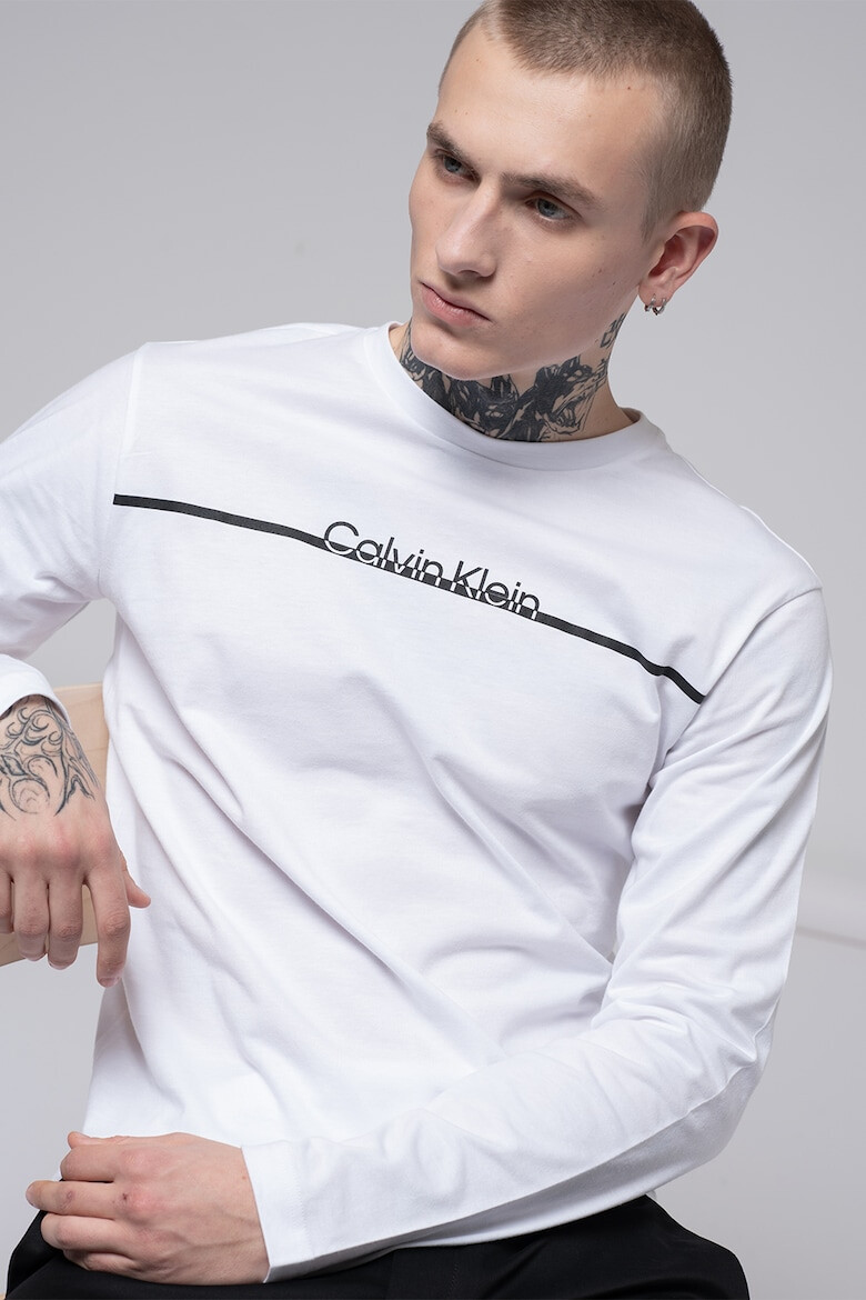 CALVIN KLEIN Памучна блуза с лого - Pepit.bg
