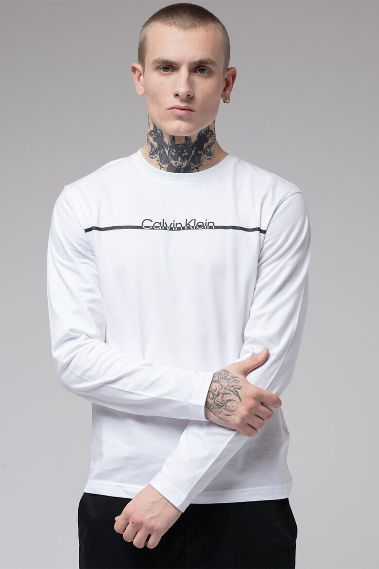 CALVIN KLEIN Памучна блуза с лого - Pepit.bg