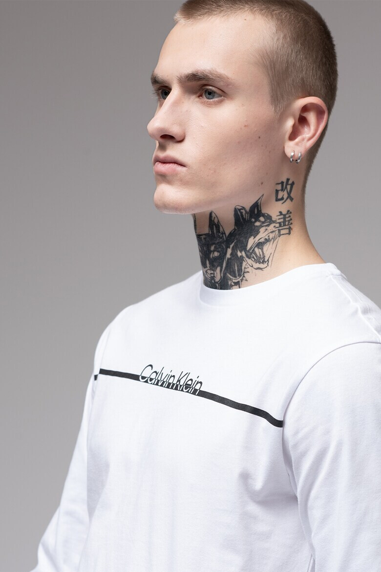 CALVIN KLEIN Памучна блуза с лого - Pepit.bg