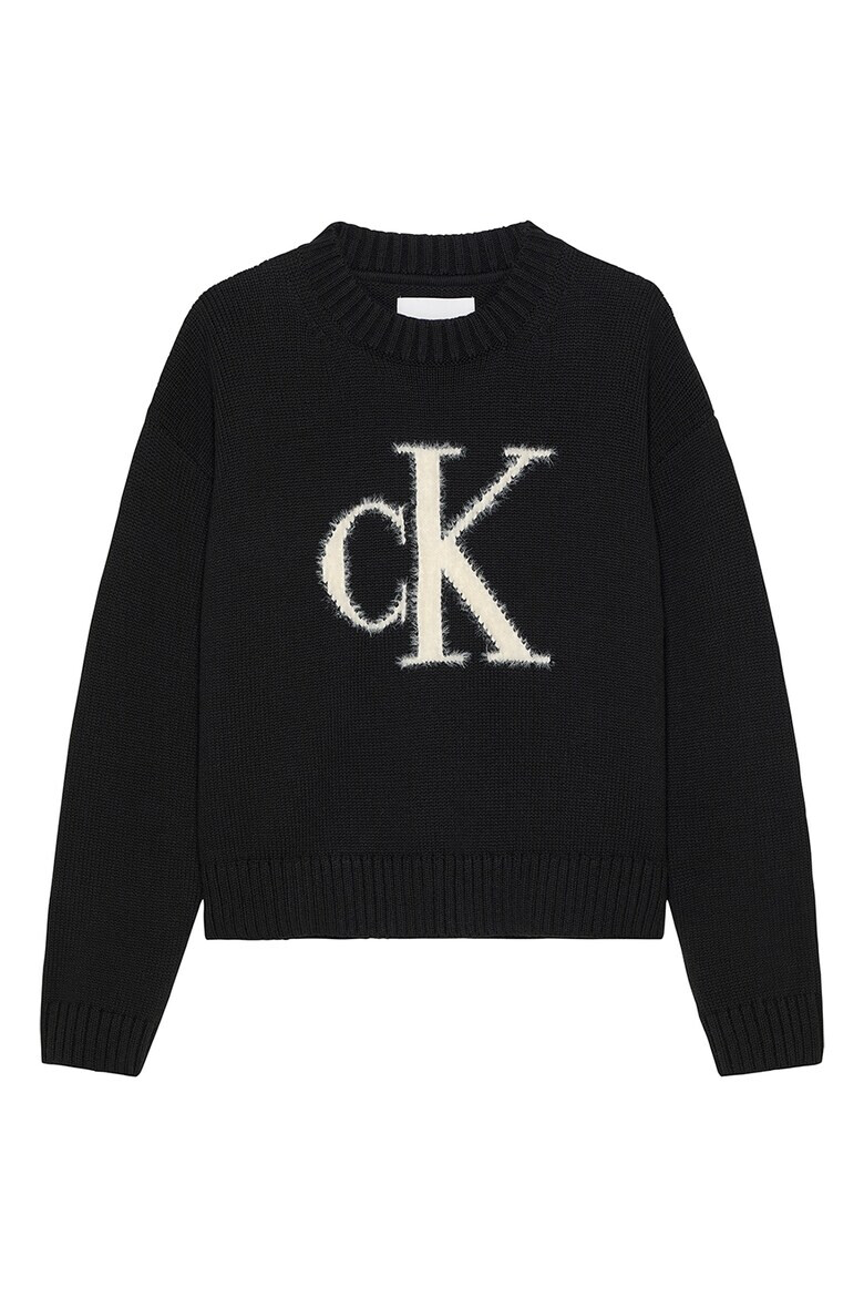 CALVIN KLEIN Пуловер с овално деколте и монограм - Pepit.bg
