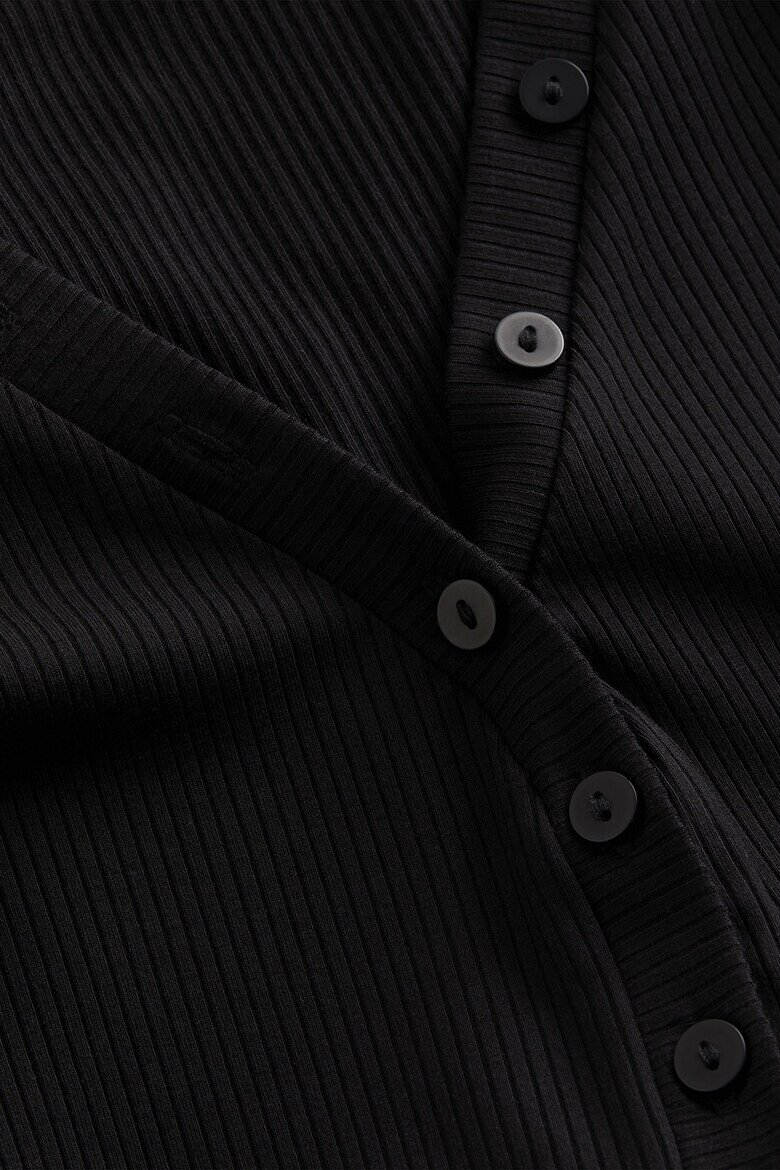CALVIN KLEIN Рипсена блуза с шпиц - Pepit.bg