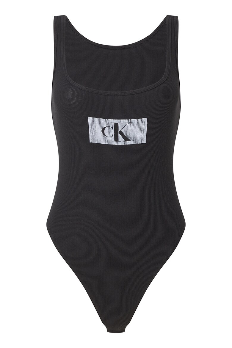 CALVIN KLEIN Рипсено боди с лого - Pepit.bg