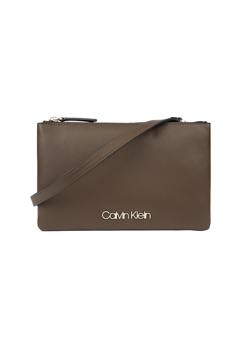 CALVIN KLEIN Чанта от еко кожа с метално лого - Pepit.bg