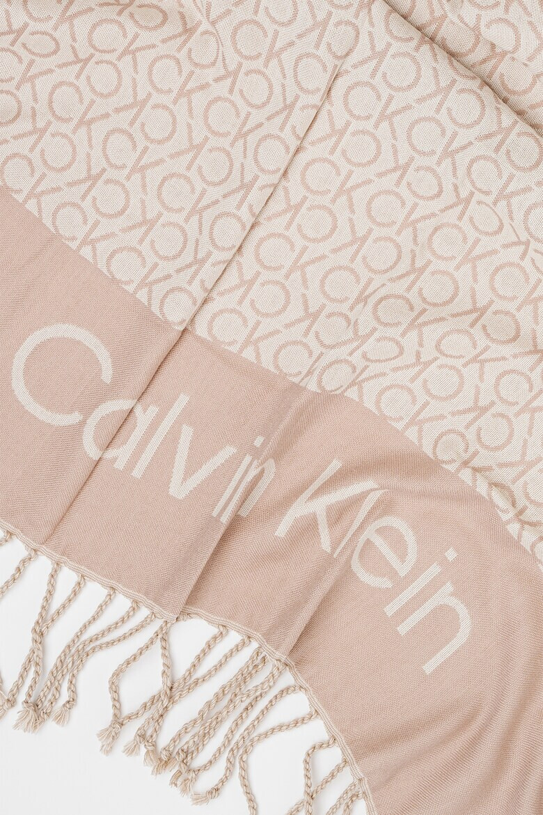 CALVIN KLEIN Шал с ресни и лого - Pepit.bg