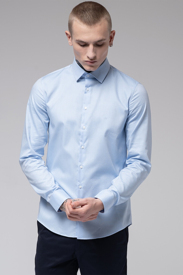 CALVIN KLEIN Слим памучна риза - Pepit.bg