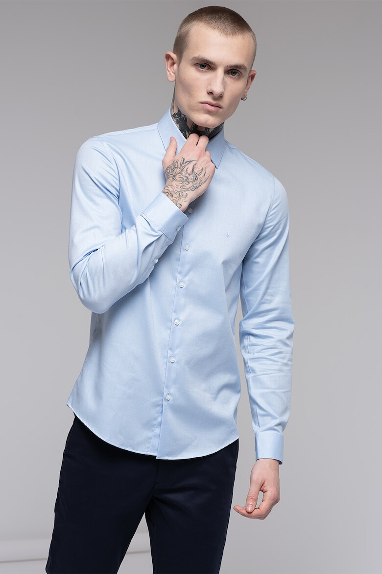 CALVIN KLEIN Слим памучна риза - Pepit.bg