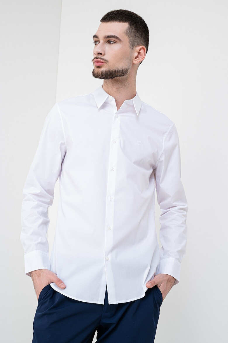 CALVIN KLEIN Слим риза - Бял - Pepit.bg