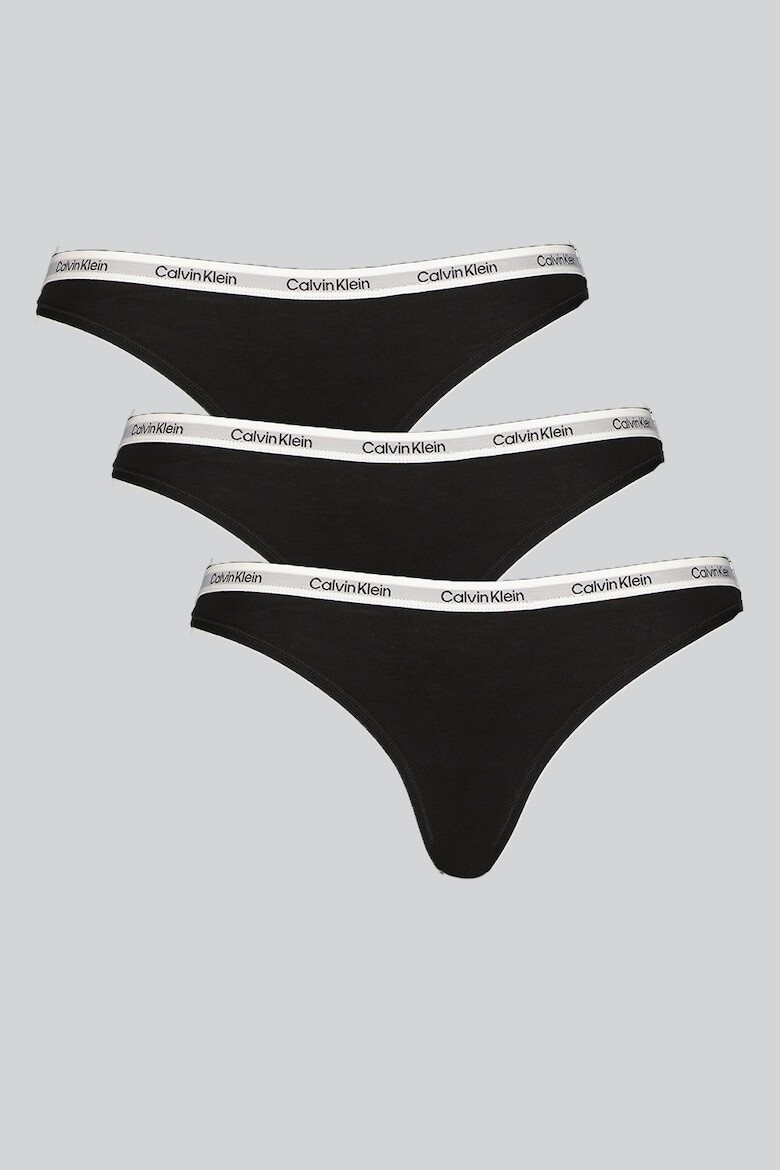 CALVIN KLEIN Танга с лого - 3 чифта - Pepit.bg