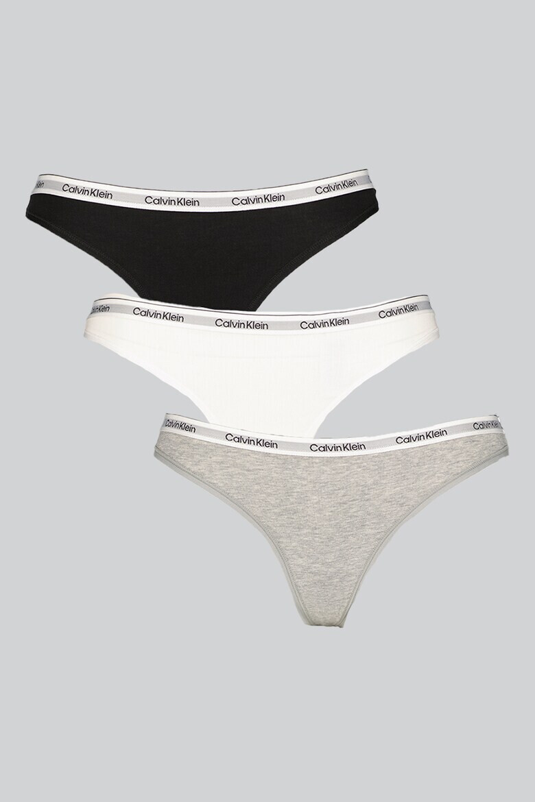 CALVIN KLEIN Танга с лого - 3 чифта - Pepit.bg