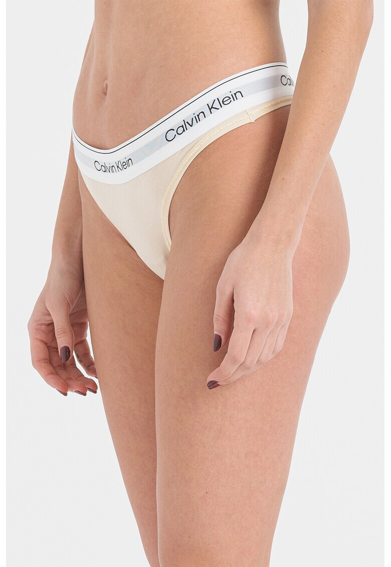 CALVIN KLEIN Танга с модал с лого на талията - Pepit.bg