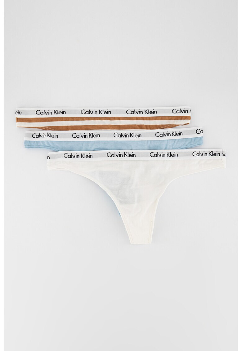 CALVIN KLEIN Танга с лого - 3 чифта - Pepit.bg