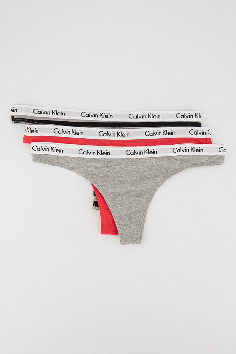 CALVIN KLEIN Танга с лого - 3 чифта - Pepit.bg