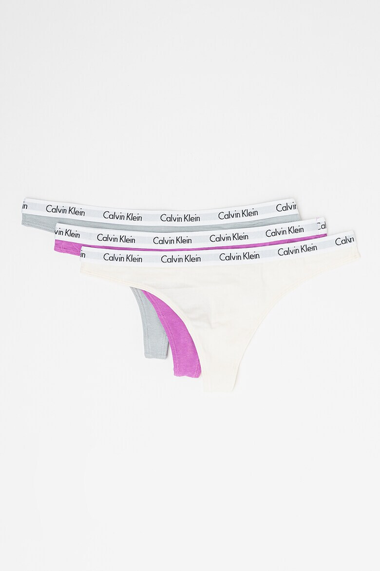 CALVIN KLEIN Танга с лого - 3 чифта - Pepit.bg