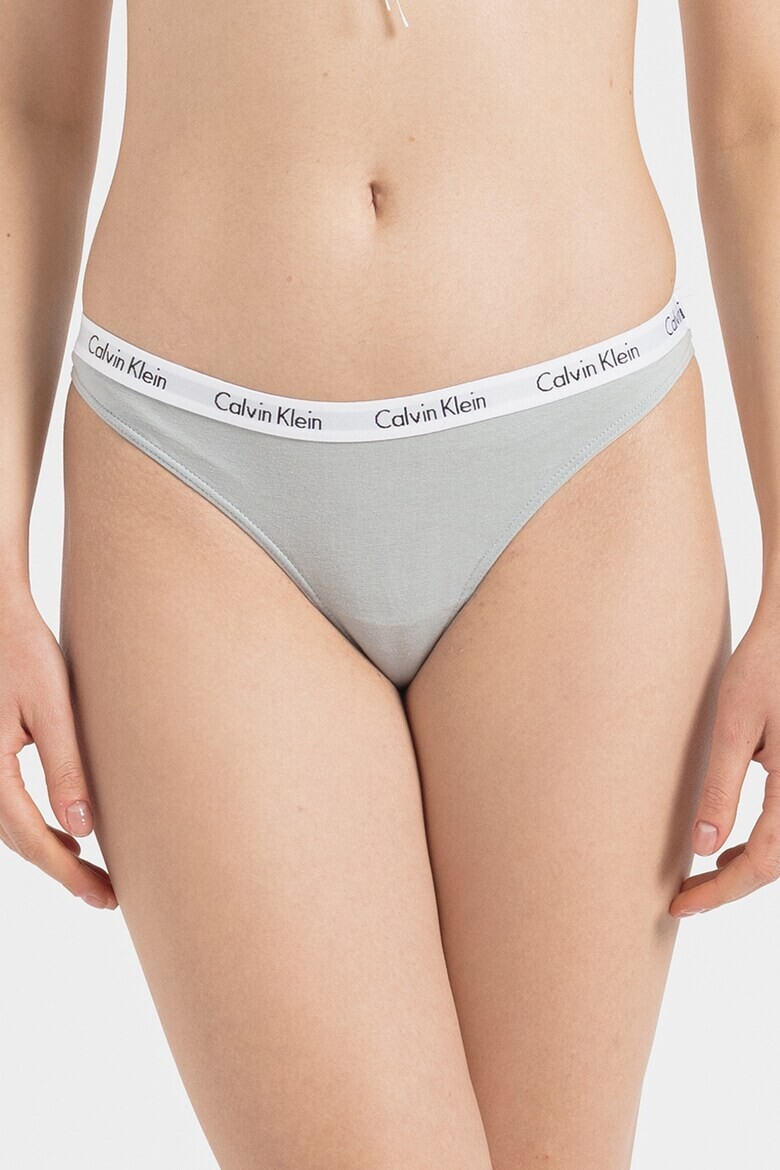 CALVIN KLEIN Танга с лого - 3 чифта - Pepit.bg