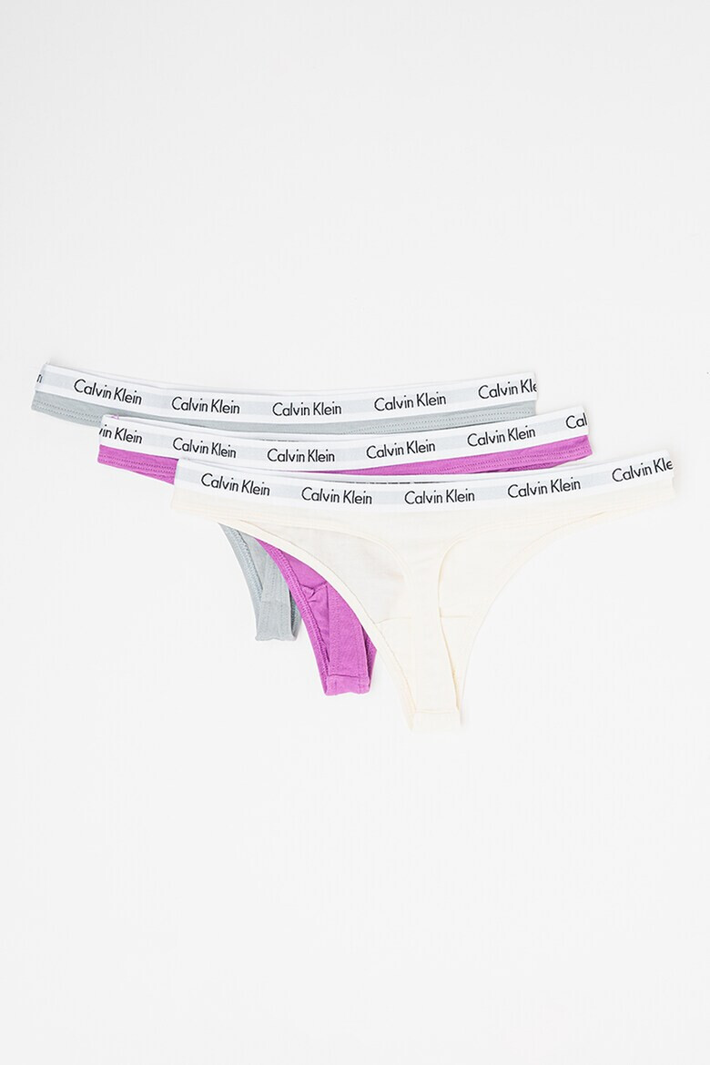 CALVIN KLEIN Танга с лого - 3 чифта - Pepit.bg