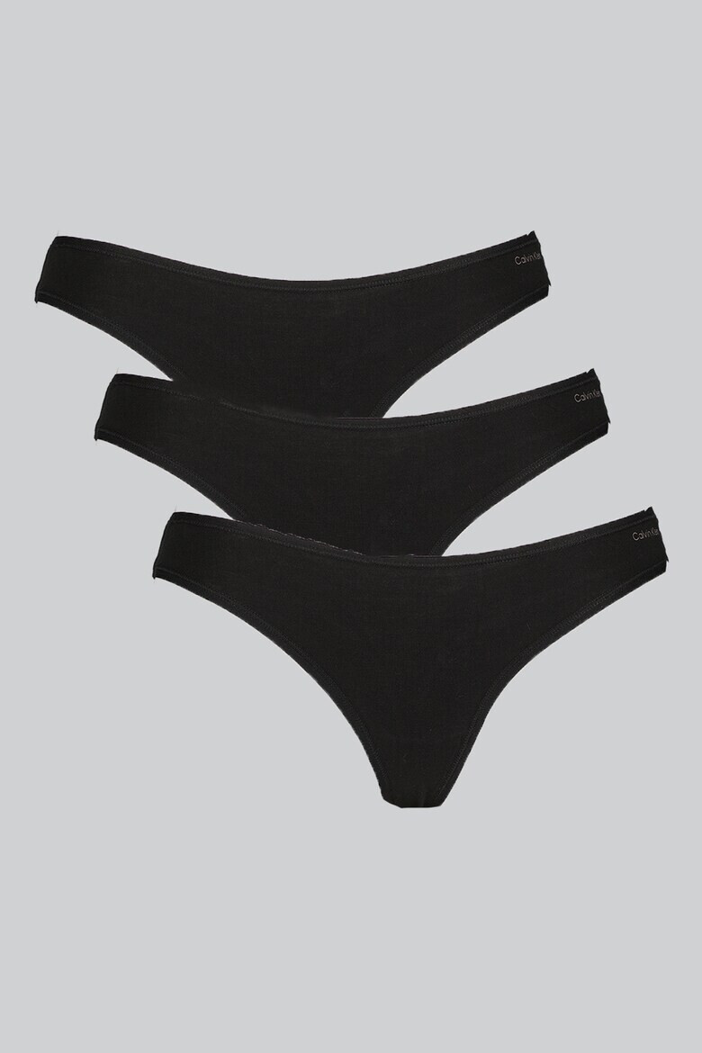 CALVIN KLEIN Танга с лого - 3 чифта - Pepit.bg