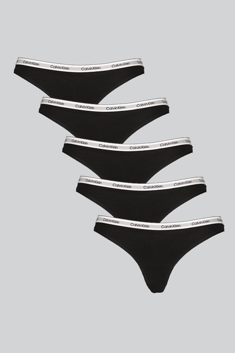 CALVIN KLEIN Танга с лого - 5 чифта - Pepit.bg