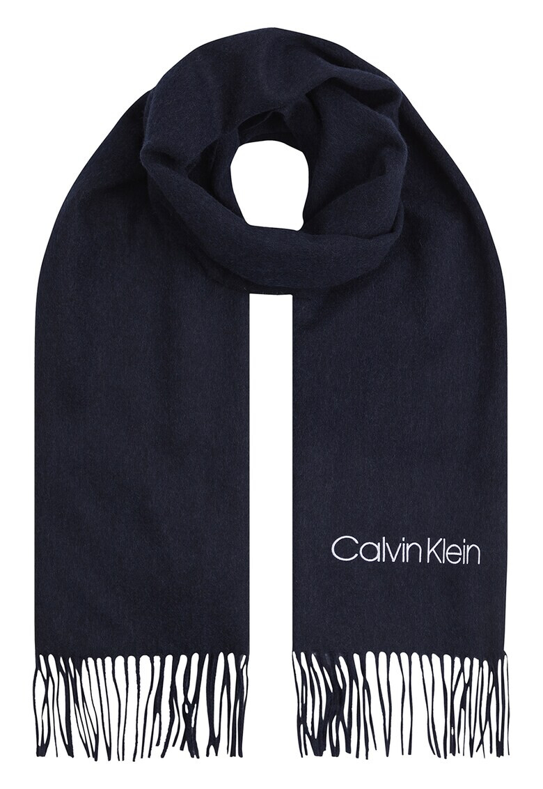 CALVIN KLEIN Вълнен шал с лого - Pepit.bg
