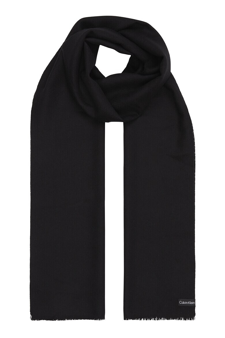 CALVIN KLEIN Вълнен шал с лого - Pepit.bg
