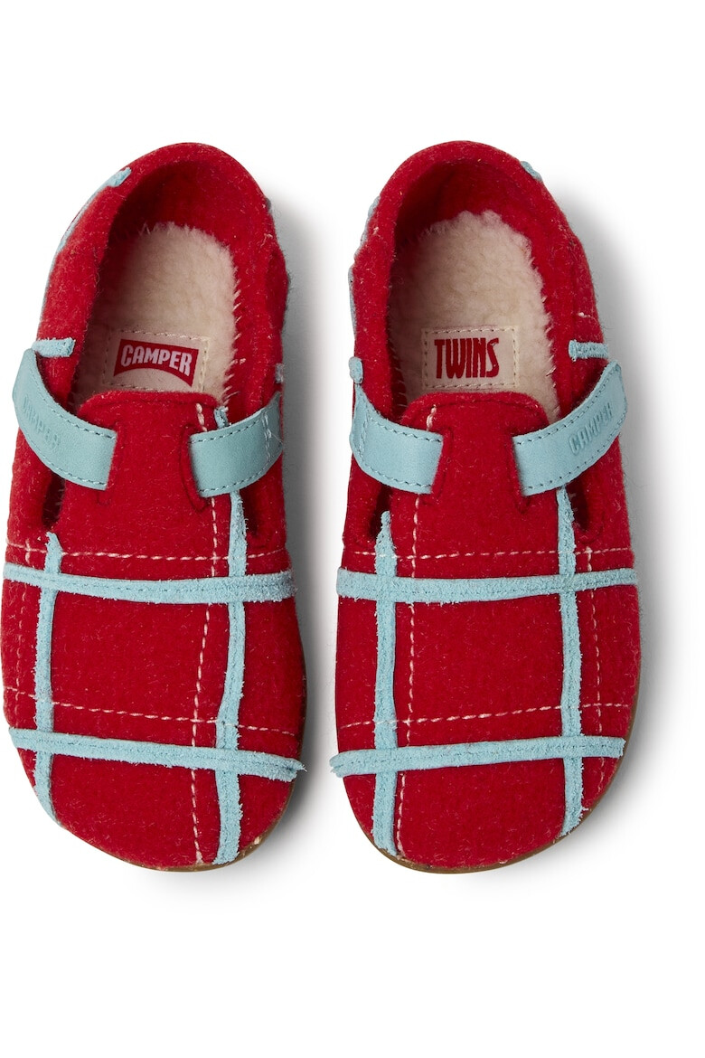 Camper Карирани чехли Twins 643 с кожа - Pepit.bg