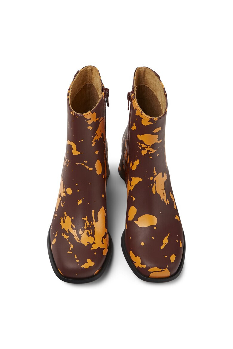 Camper Кожени боти Kiara 947 OrthoLite - Бордо/Оранжев - Pepit.bg