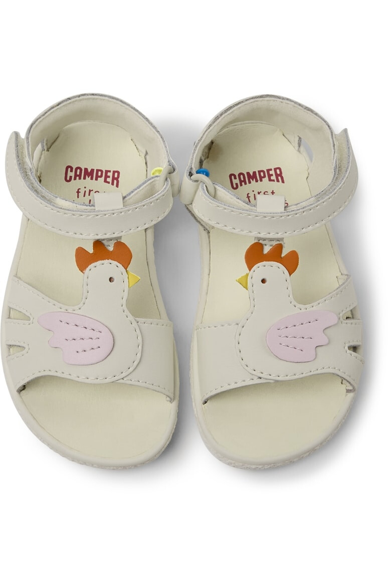 Camper Кожени сандали Miko 711 с велкро - Бял - Pepit.bg