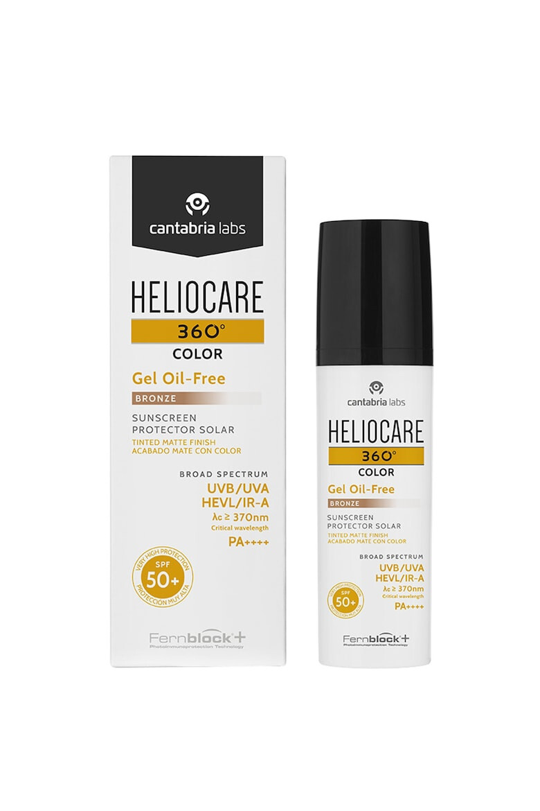 Cantabria Labs Слънцезащитен гел за лице Cantabria Heliocare 360º SPF50+ Bronze С цветни пигменти и матиращ ефект Оil-free 50 мл - Pepit.bg