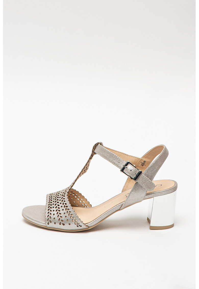 Caprice Кожени сандали с масивен ток - Pepit.bg