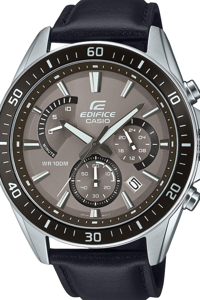 Casio Часовник с хронограф и кожена каишка - Pepit.bg