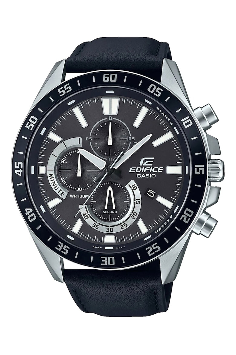 Casio Часовник с хронометър и кожена каишка - Pepit.bg