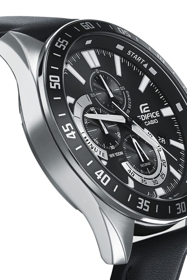 Casio Часовник с хронометър и кожена каишка - Pepit.bg