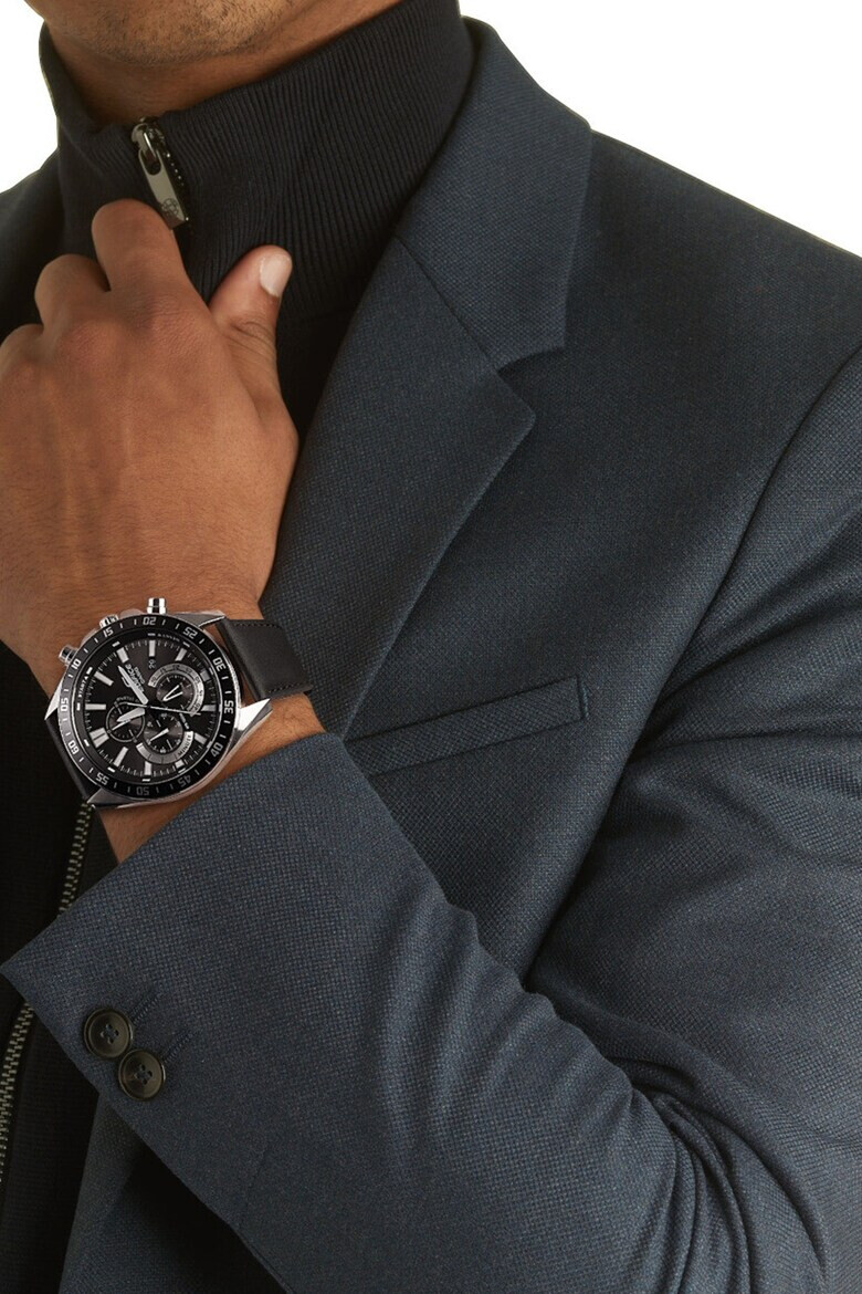 Casio Часовник с хронометър и кожена каишка - Pepit.bg