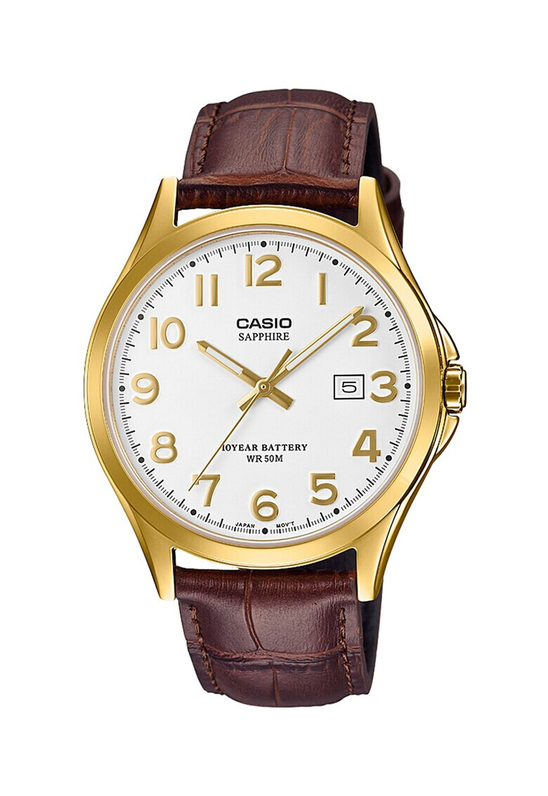 Casio Часовник с кожена каишка - Pepit.bg