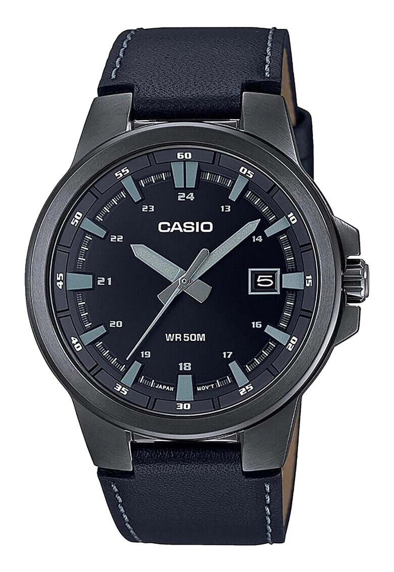 Casio Часовник с кожена каишка - Pepit.bg