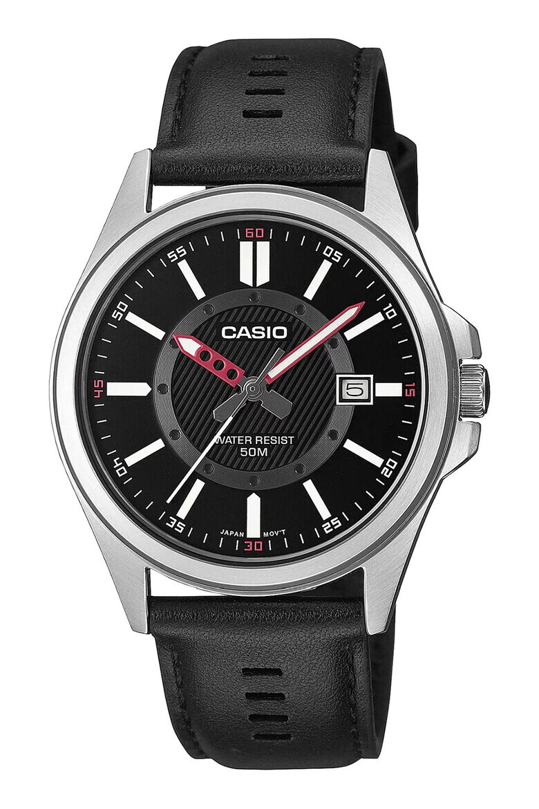 Casio Часовник с кожена каишка - Pepit.bg