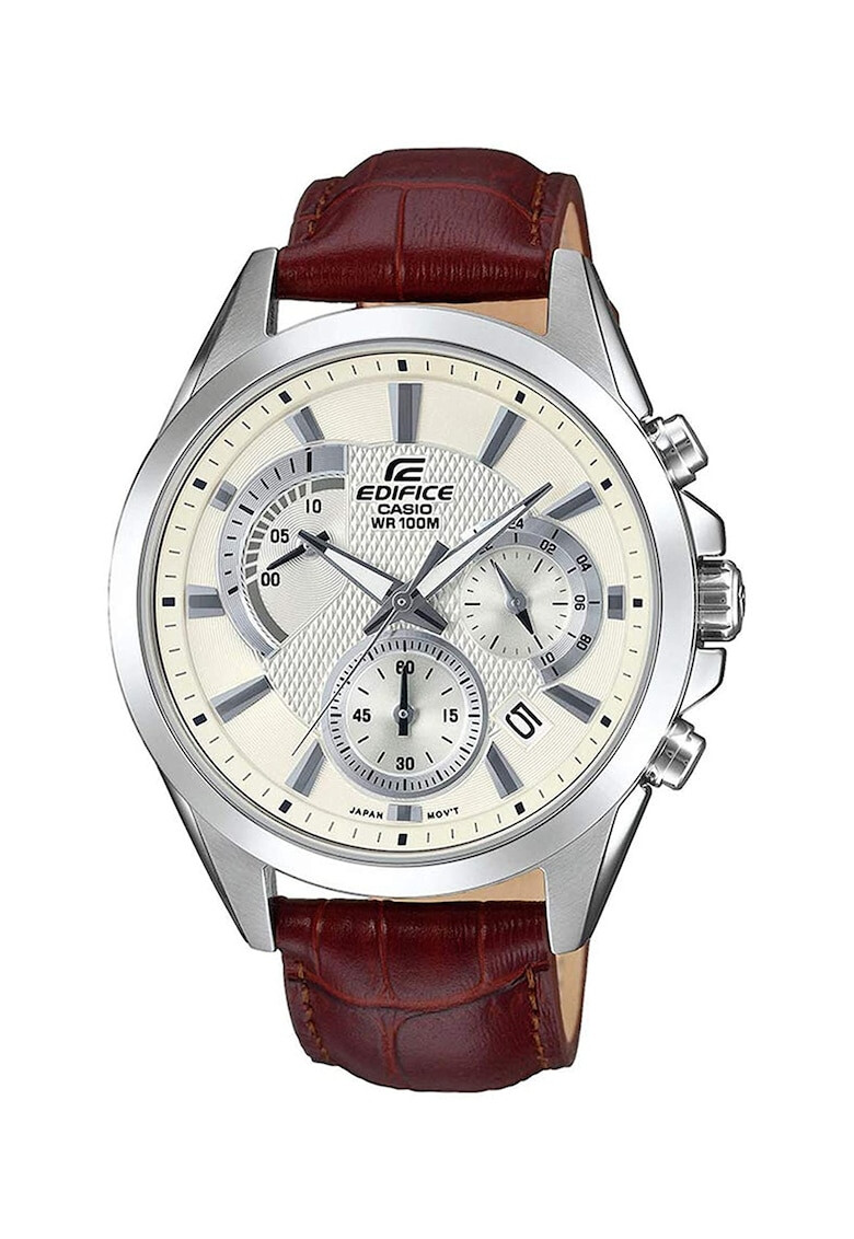 Casio Часовник с кожена каишка и хронометър - Pepit.bg