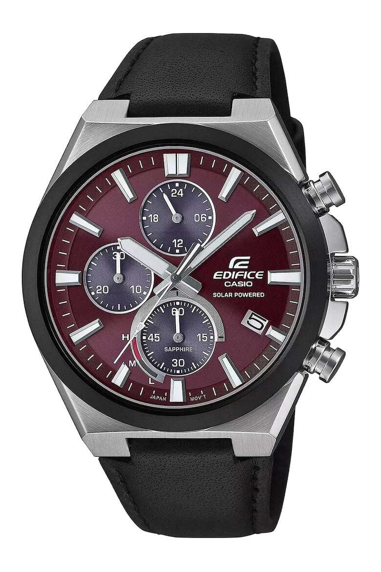 Casio Часовник с кожена каишка и хронограф - Pepit.bg